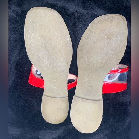Frances Valentine Hannah red- clear pvc Espadrilles sandals shoes sz 8B - Picture 4 of 9